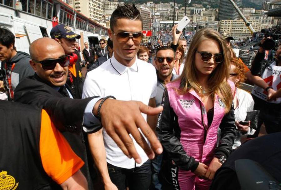 Ronaldo e Cara Delevingne, star a Montecarlo. Ap
